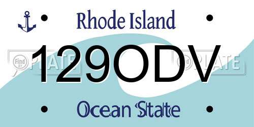 129ODV Rhode Island License Plate