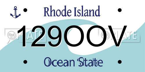 129OOV Rhode Island License Plate