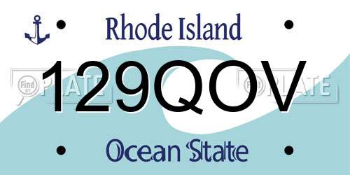 129QOV Rhode Island License Plate
