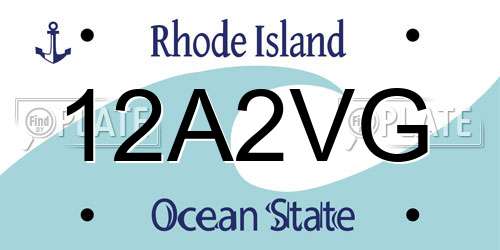 12A2VG Rhode Island License Plate