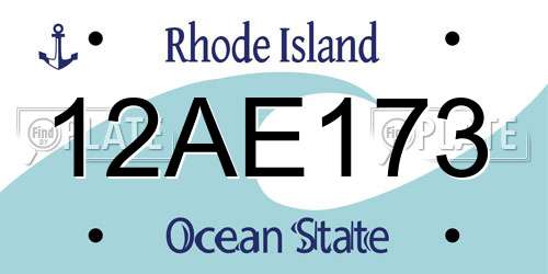 12AE173 Rhode Island License Plate