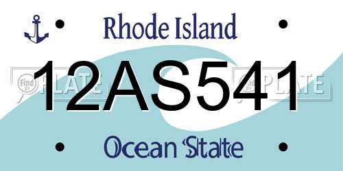 12AS541 Rhode Island License Plate