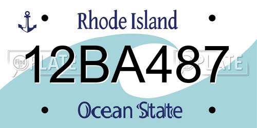 12BA487 Rhode Island License Plate