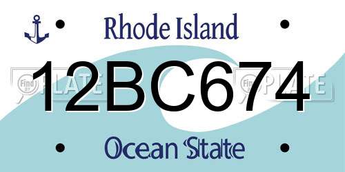 12BC674 Rhode Island License Plate