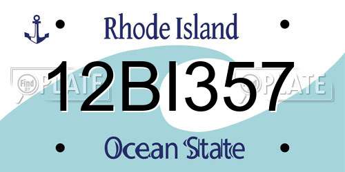 12BI357 Rhode Island License Plate