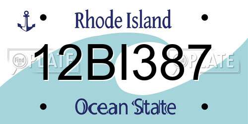 12BI387 Rhode Island License Plate