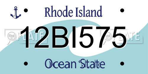 12BI575 Rhode Island License Plate