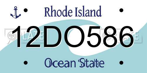 12DO586 Rhode Island License Plate