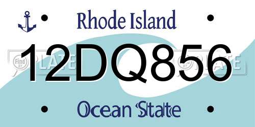 12DQ856 Rhode Island License Plate