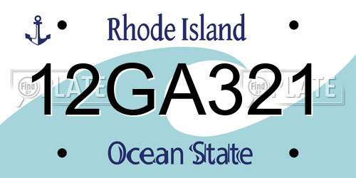 12GA321 Rhode Island License Plate