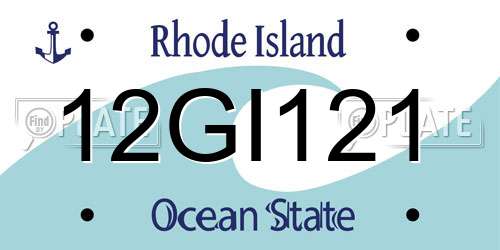 12GI121 Rhode Island License Plate