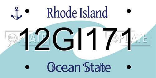12GI171 Rhode Island License Plate