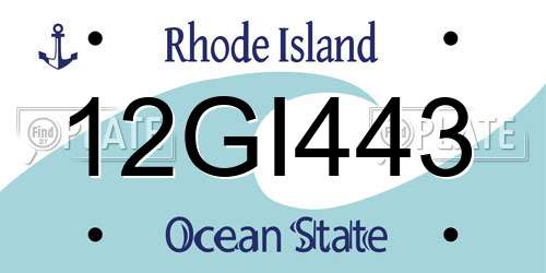 12GI443 Rhode Island License Plate