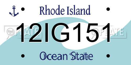 12IG151 Rhode Island License Plate