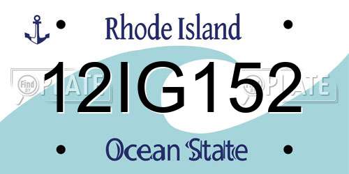 12IG152 Rhode Island License Plate