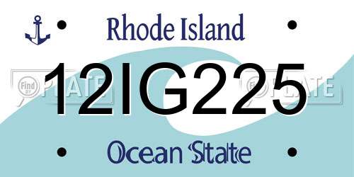12IG225 Rhode Island License Plate