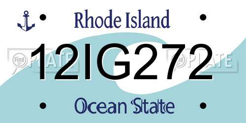 12IG272 Rhode Island License Plate