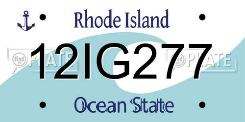 12IG277 Rhode Island License Plate