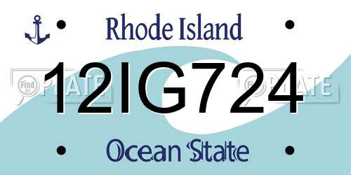 12IG724 Rhode Island License Plate