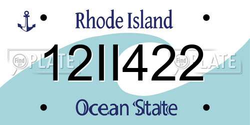12II422 Rhode Island License Plate