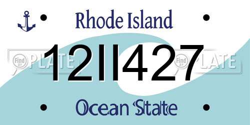 12II427 Rhode Island License Plate