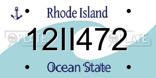 12II472 Rhode Island License Plate