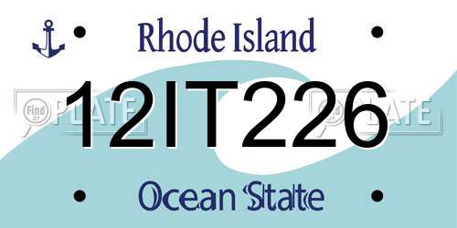 12IT226 Rhode Island License Plate