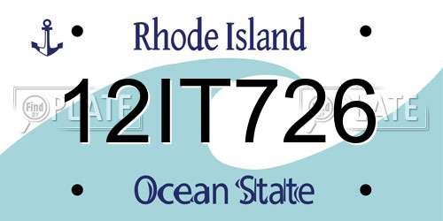 12IT726 Rhode Island License Plate
