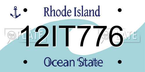 12IT776 Rhode Island License Plate