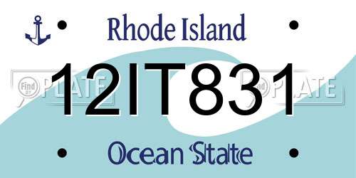 12IT831 Rhode Island License Plate