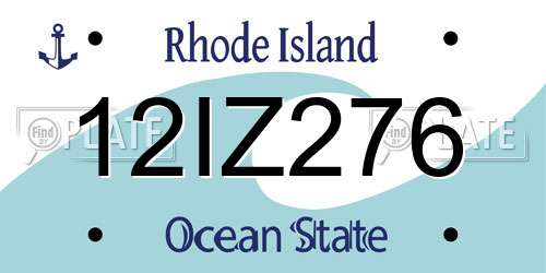 12IZ276 Rhode Island License Plate