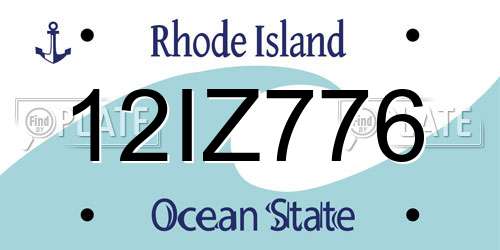 12IZ776 Rhode Island License Plate