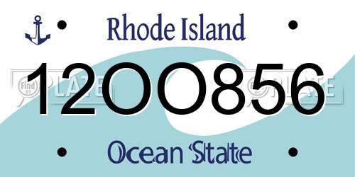 12OO856 Rhode Island License Plate