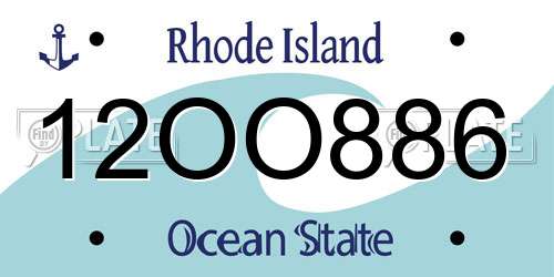 12OO886 Rhode Island License Plate
