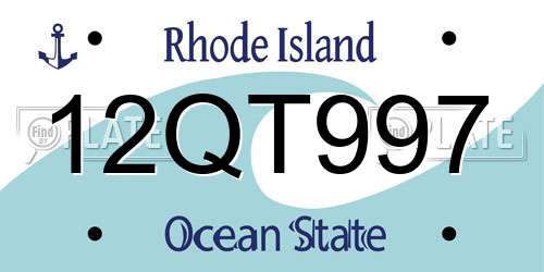 12QT997 Rhode Island License Plate