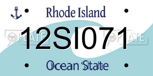 12SI071 Rhode Island License Plate