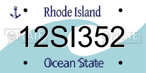 12SI352 Rhode Island License Plate