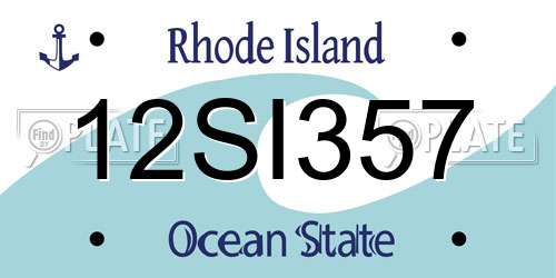 12SI357 Rhode Island License Plate