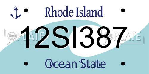 12SI387 Rhode Island License Plate