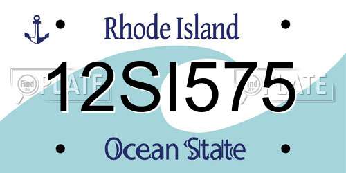 12SI575 Rhode Island License Plate
