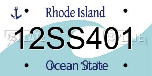 12SS401 Rhode Island License Plate
