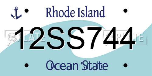 12SS744 Rhode Island License Plate