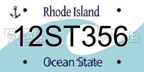 12ST356 Rhode Island License Plate