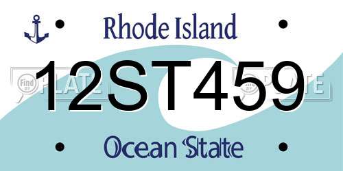 12ST459 Rhode Island License Plate