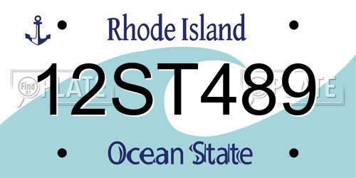 12ST489 Rhode Island License Plate