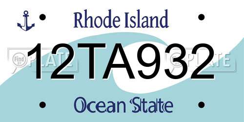12TA932 Rhode Island License Plate