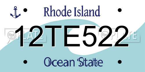 12TE522 Rhode Island License Plate