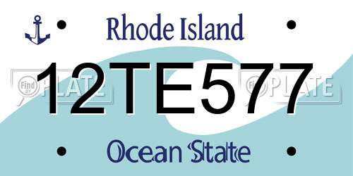 12TE577 Rhode Island License Plate