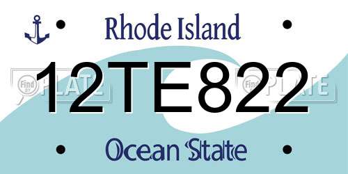 12TE822 Rhode Island License Plate