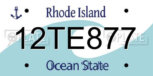 12TE877 Rhode Island License Plate